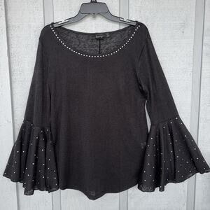 Lavanya Bell Sleeve Womens Lg Sweater Embellished Witchy Whimsigoth Dark Fairy